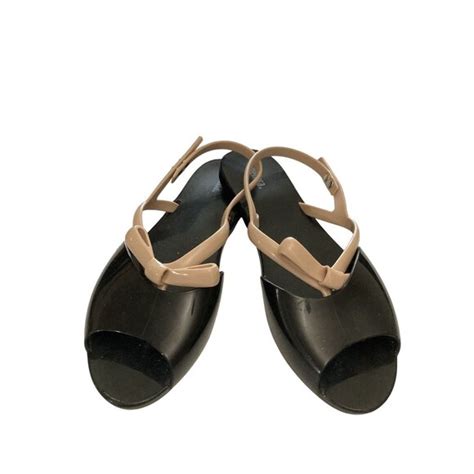 Melissa Shoes Melissa Women Size Black Nude Adjustable Strap Bow