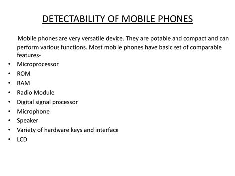 Cell phone detector | PPT