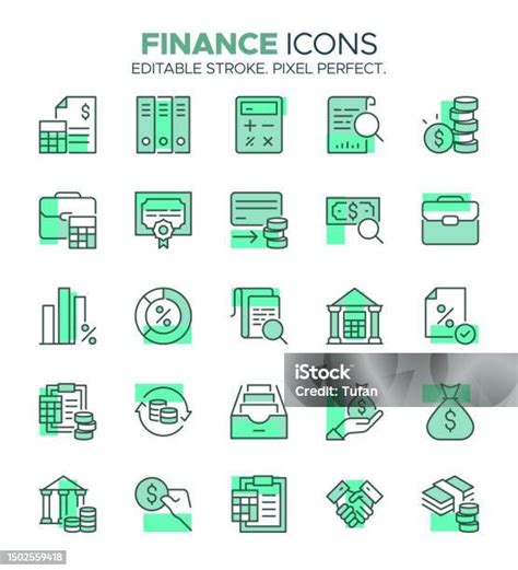 financial dynamics icon set menggambarkan perhitungan mata uang