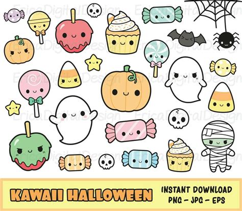 Kawaii Halloween Halloween Mono Halloween Clips Halloween Doodle