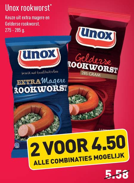 Unox Rookworst Folder Aanbieding Bij Aldi Details