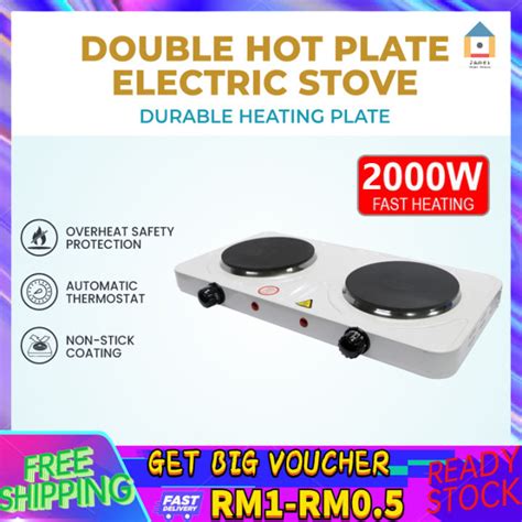 Malaysia Spot Sale2000w Double Hot Plate Electric Stove Induction Cooker Multifunction Without