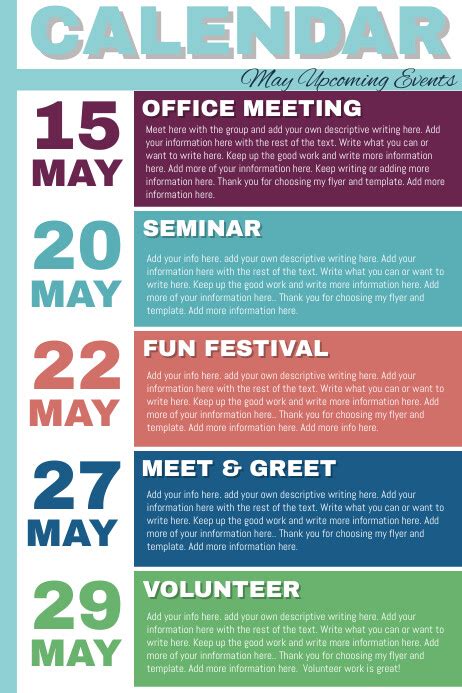 Calendar Template Postermywall