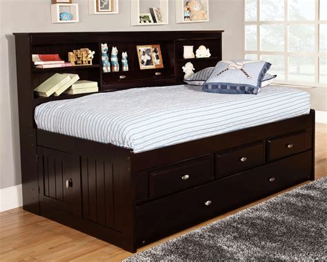 discovery world furniture espresso twin captain day beds kfs stores