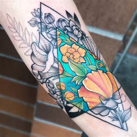 geometric flower tattoo 4