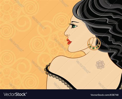 Elegant Brunette Royalty Free Vector Image VectorStock