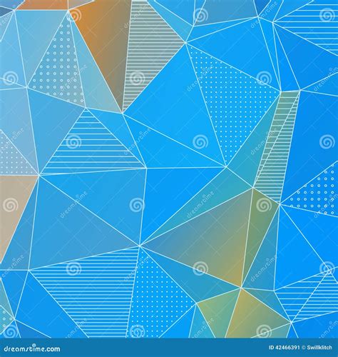 Abstract Geometric Background With Blue Triangles Stock Vector