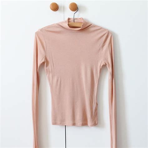 Topshop Nude Beige Tan Top High Neck Turtleneck Depop