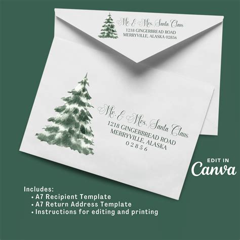 Editable Christmas Envelope Templatechristmas Envelope Etsy Artofit