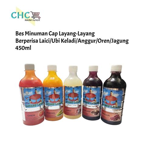 Bes Minuman Cap Layang Layang Berperisa Laici Ubi Keladi Anggur Oren