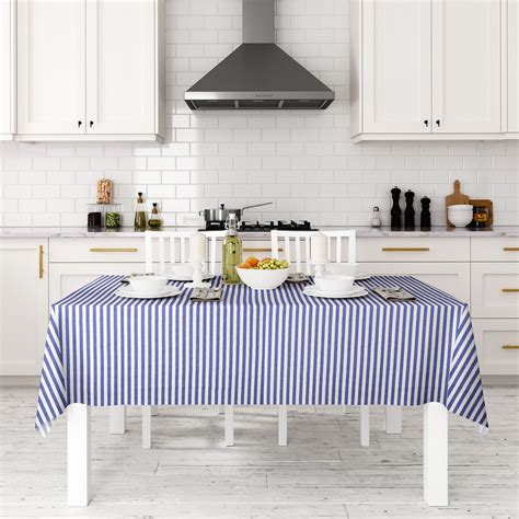 Скатерть в полоску ZERMATT Санторини 145 х 120 см Синяя (stripes-1725 ...