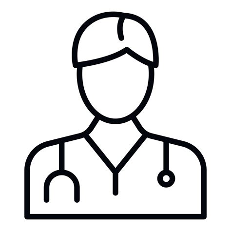 Doctor Icon Outline Style 15367281 Vector Art At Vecteezy