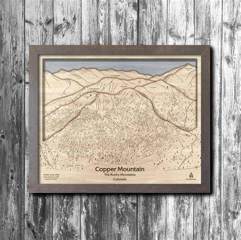 Copper Mountain, Colorado Ski Trail Map Art | Ski Slope Art, Wooden Map