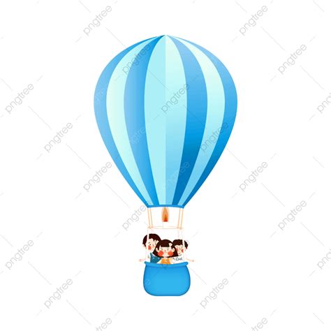 Hot Air Balloons White Transparent Cartoon Simple Hot Air Balloon Character Decoration Material
