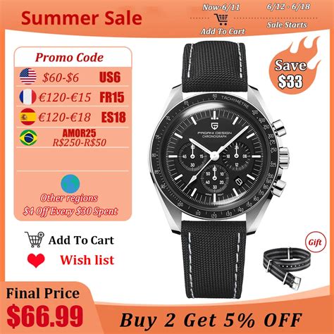 Pagani Design Moon Reloj Anal Gico De Cuarzo Para Hombre Accesorio De Pulsera Resistente Al