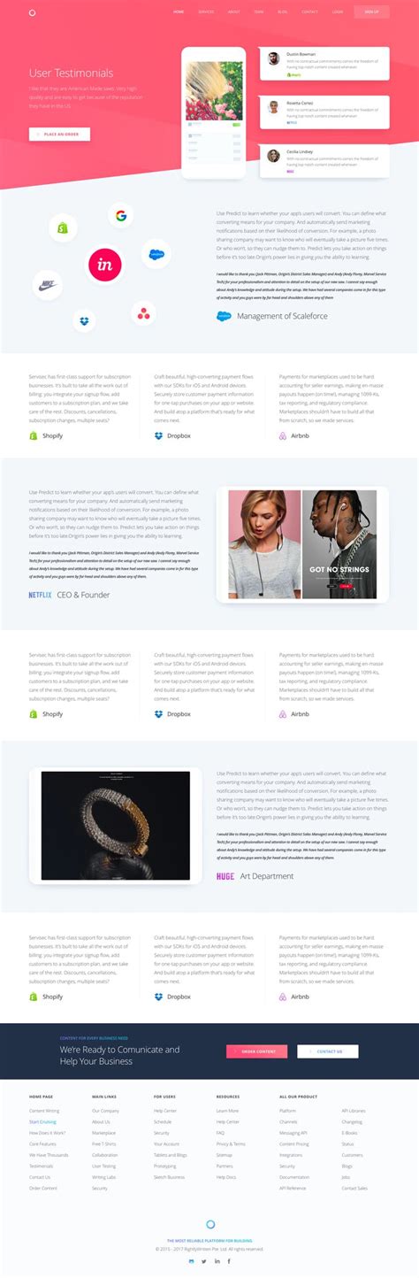 22 testimonials | Web design inspiration, Testimonials, Page design