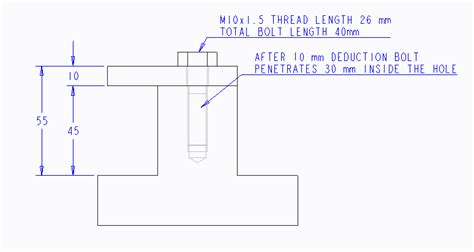 solved   calculate  depth  hole thread    ptc