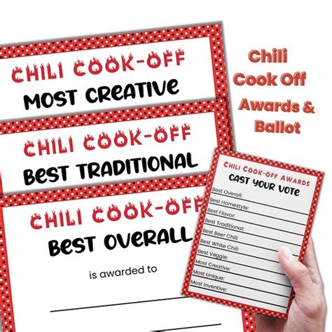 Chili Cook off Winner Certificate - Etsy