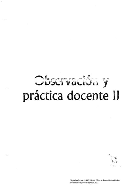 Observación y practica docente ii PDF