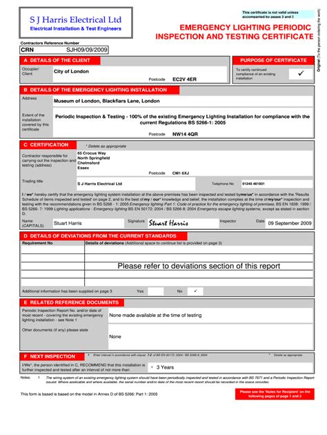 Emergency Light Certificate Template Fill Out And Sign Online Dochub