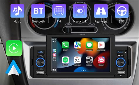 Single Din Carplay Car Stereo With Android Auto Car Play Car Radio