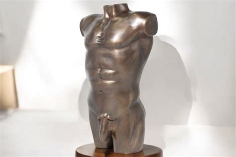 Handmade Bronze Male Torso Sculpture Modern Bronze Figurative Art Nude Male Statue Home Decor