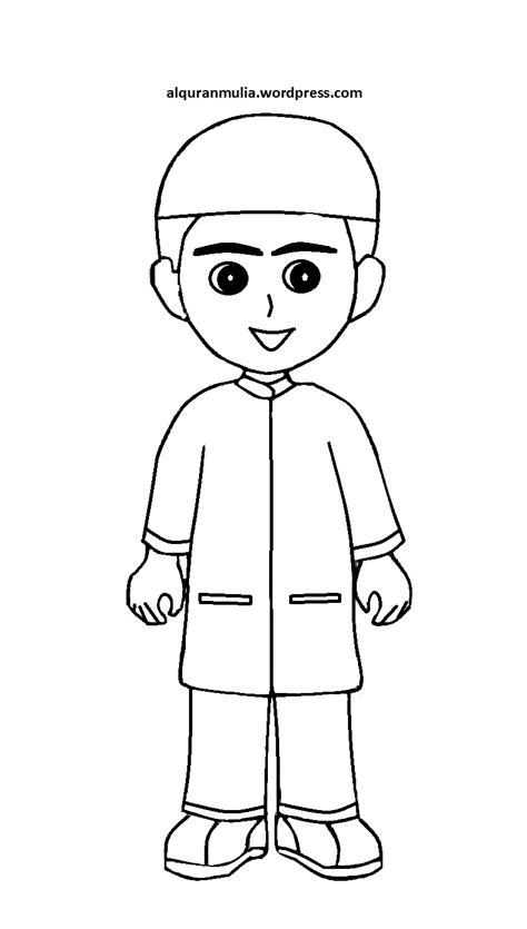 mewarnai gambar kartun anak muslim  koleksi gambar