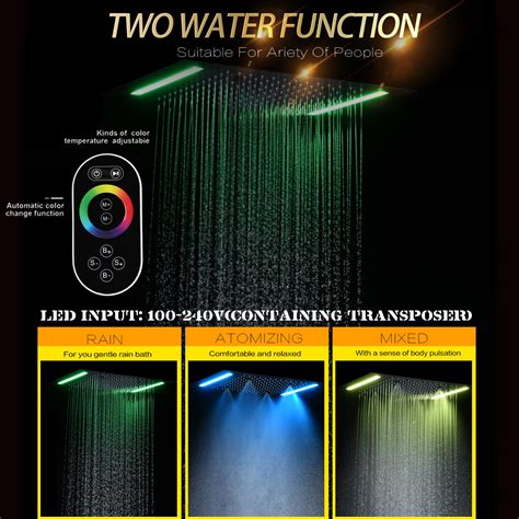 dulabrahe    rain shower system faucet set  bathroom led