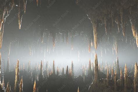 Enigmatic Stalactite Cave Interior: A Glimpse into Earthâ€™s Underbelly Stock Illustration ...