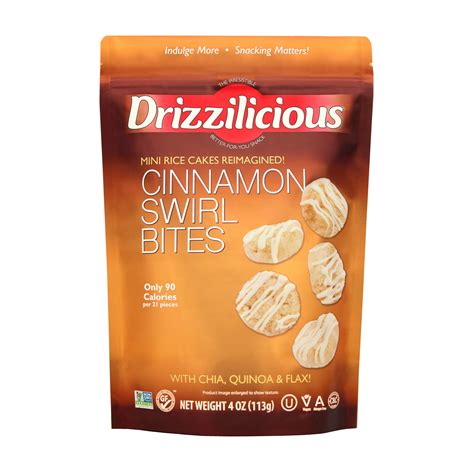 Drizzilicious Mini Rice Cakes - Cinnamon Swirl Bites - Shop Rice cakes