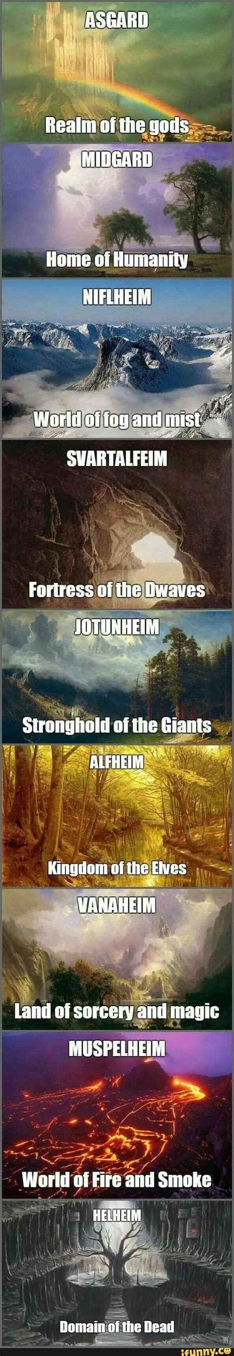 ASGARD Reaim of the gadis MIDGARD Home of Humanity NIFLHEIM World of ...