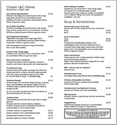 Menu At Lewis And Cooper Fast Food Northallerton
