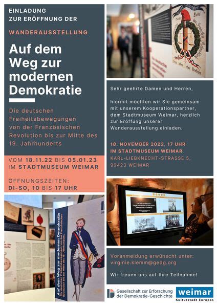 Verl Ngerung Der Wanderausstellung Auf Dem Weg Zur Modernen Demokratie