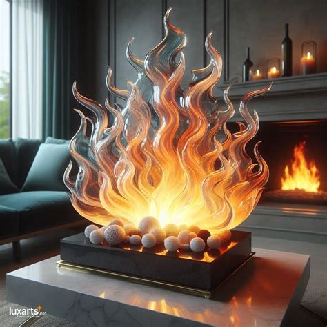 mesmerizing ambiance glass flames fireplace  modern elegance luxarts