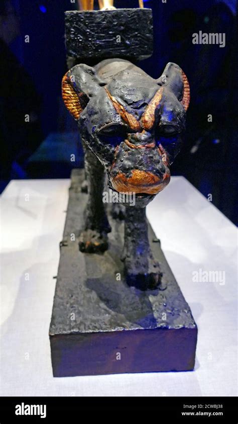 Gilded Wooden Statue Of A Lion From The Tomb Of King Tutankhamun 1326