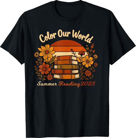 Hot Trending T Shirt With Color Our World Summer Reading Book Retro Wildflowers Walmart