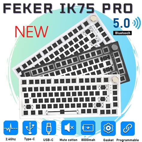 Mode Feker Ik V Kit Ik Pro Mechanical Keyboard Diy Kit Hot Swap Wireless Rgb Dial