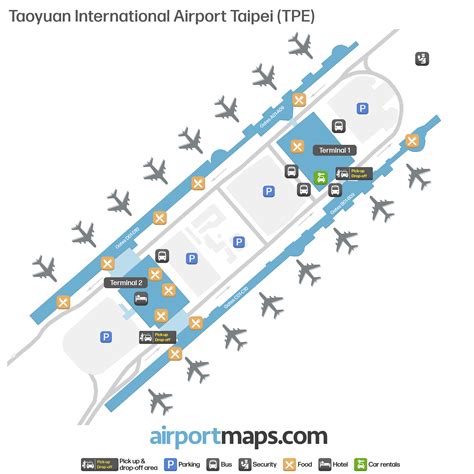 Map of Taoyuan International Airport Taipei (TPE) – Terminals Map