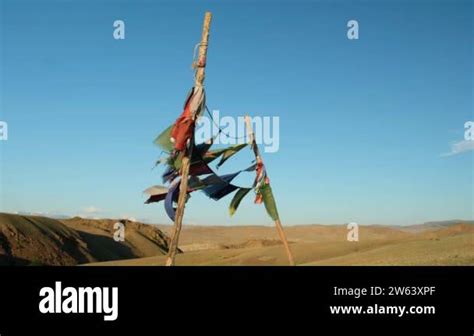 Tibetan Prayer Flags On Poles Stock Videos Footage Hd And K Video