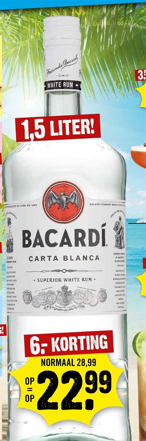 Bacardi Carta Blanca 1 5 Liter Aanbieding Bij Dirck 3