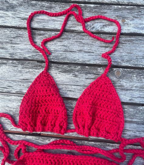 Cherry Red Bikini Top Etsy
