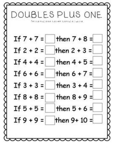 Grade 1 Friendly Doubles Worksheet