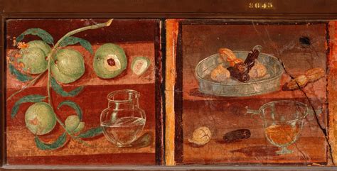 Arte Romana Natura Morta Di Pesche E Frutta Secca Affresco Romano Da