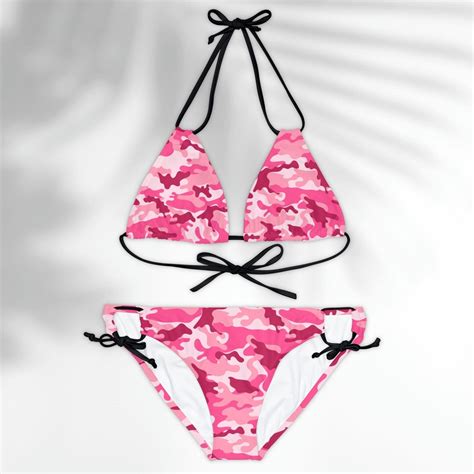 Pink Camouflage Bikini Set Camo Bikini Set Pink Camo Bikini Etsy