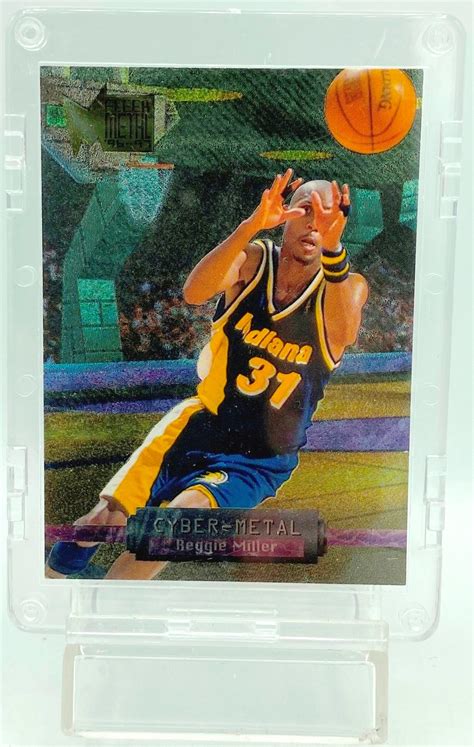 Vintage Fleer Cyber Metal Reggie Miller Insert Card Of