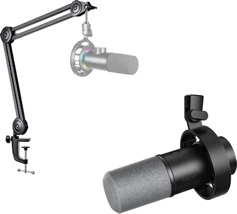 Buy FIFINE Dynamic Microphone and Heavy Duty Boom Arm, XLR/USB Podcast ...