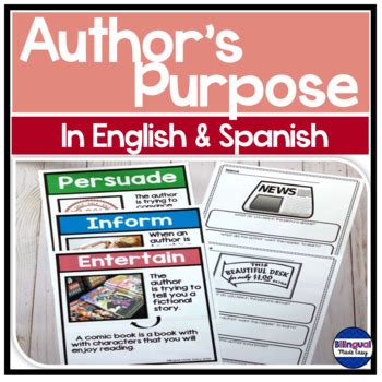 Author S Purpose Worksheets In English Spanish Digital Learning Tpt