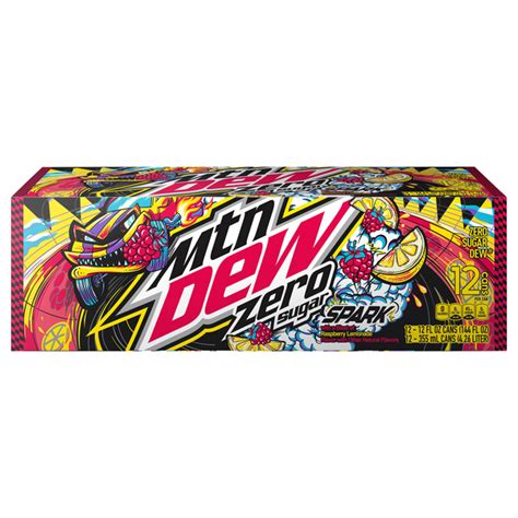 Save On Mtn Dew Zero Sugar Spark Soda Raspberry Lemonade 12 Pk Order