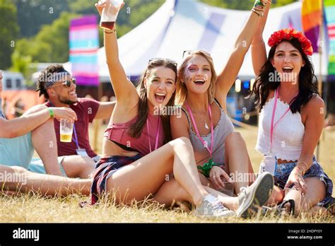 Summer Concert Friends Hippie Summers Friend Hippies Stock Photo