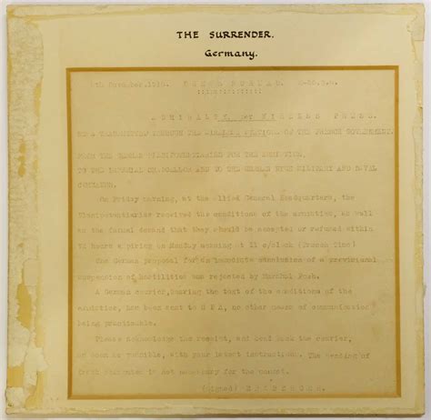 Lot 45 Wwi Surrender Three Original Telegraphs